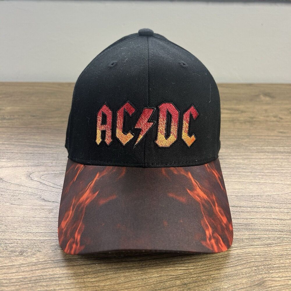 AC/DC Fitted HTH Cap Highway To Hell Hat Flames Fire Concept One Y2K